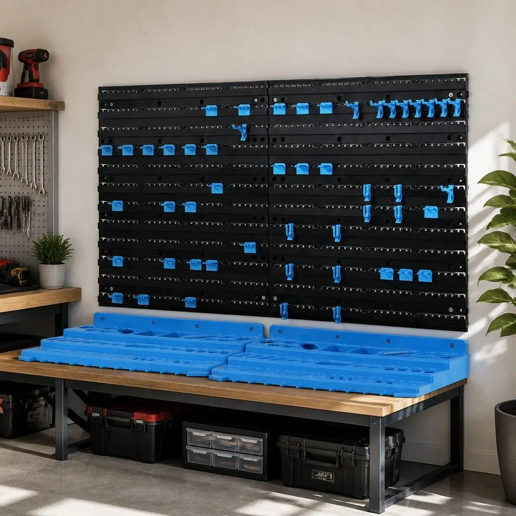 54-Piece Wall-Mounted Tool Storage Rack
