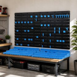Durable 54-Piece Wall-Mounted Tool Storage Rack