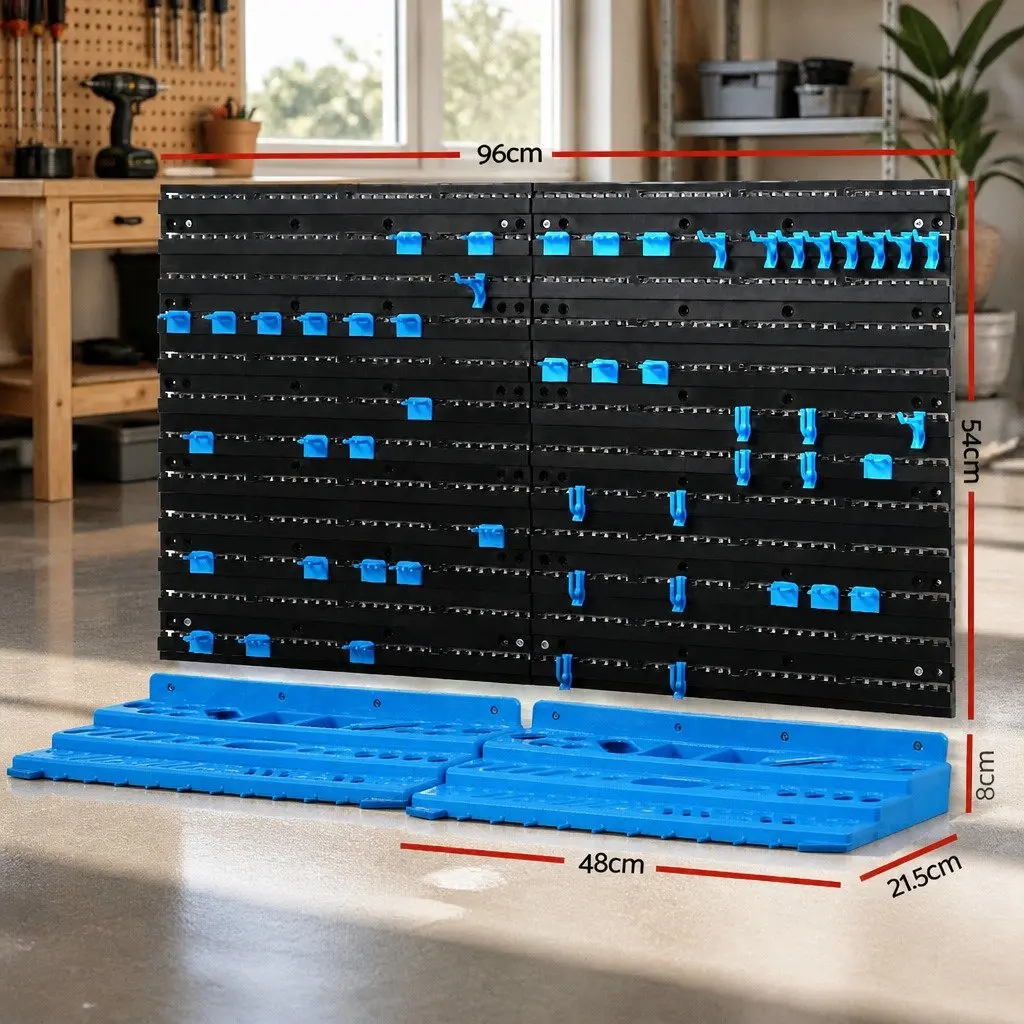 54-Piece Wall-Mounted Tool Storage Rack
