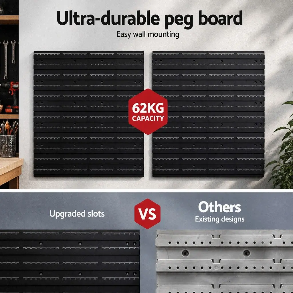 54-Piece Wall-Mounted Tool Storage Rack