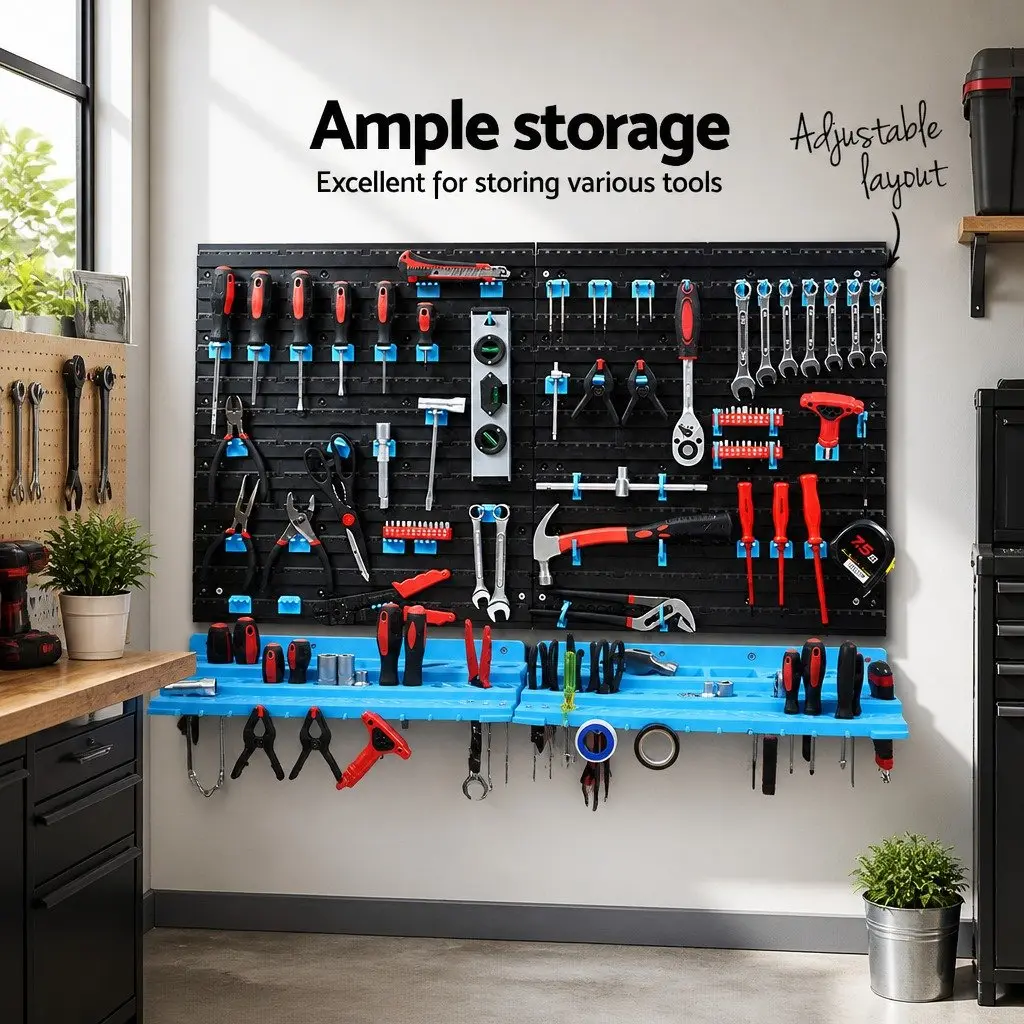 54-Piece Wall-Mounted Tool Storage Rack