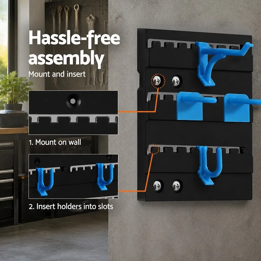 54-Piece Wall-Mounted Tool Storage Rack