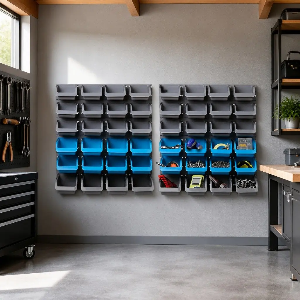 48 Bin Steel Pegboard Organizer for Garage
