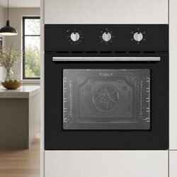 Premium 60cm Black Electric Built-In Wall Oven with 70L Capacity