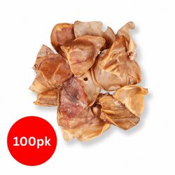Premium Natural Pork Ear Chews for Dogs 100 Pack