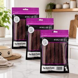 High-Quality Roo Sticks Dog Treats 6 Pack x 3