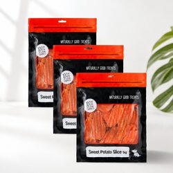 Premium Air Dried Sweet Potato Dog Treats 1kg x 3pk