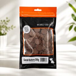 Carob Drops 250g Dog Treats Bite Sized Oven Baked Pet Reward Training Bulk Pack