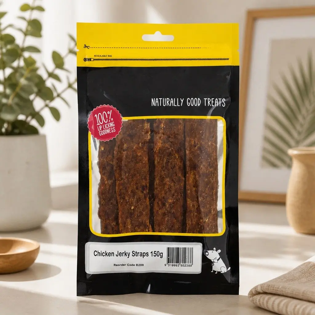 Dog Treats Chicken Jerky Straps Natural Soft Chewy 150g High Protein Snack