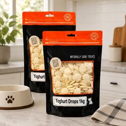 Premium Dog Yoghurt Drops Training Treats 1kg x 2 Pack