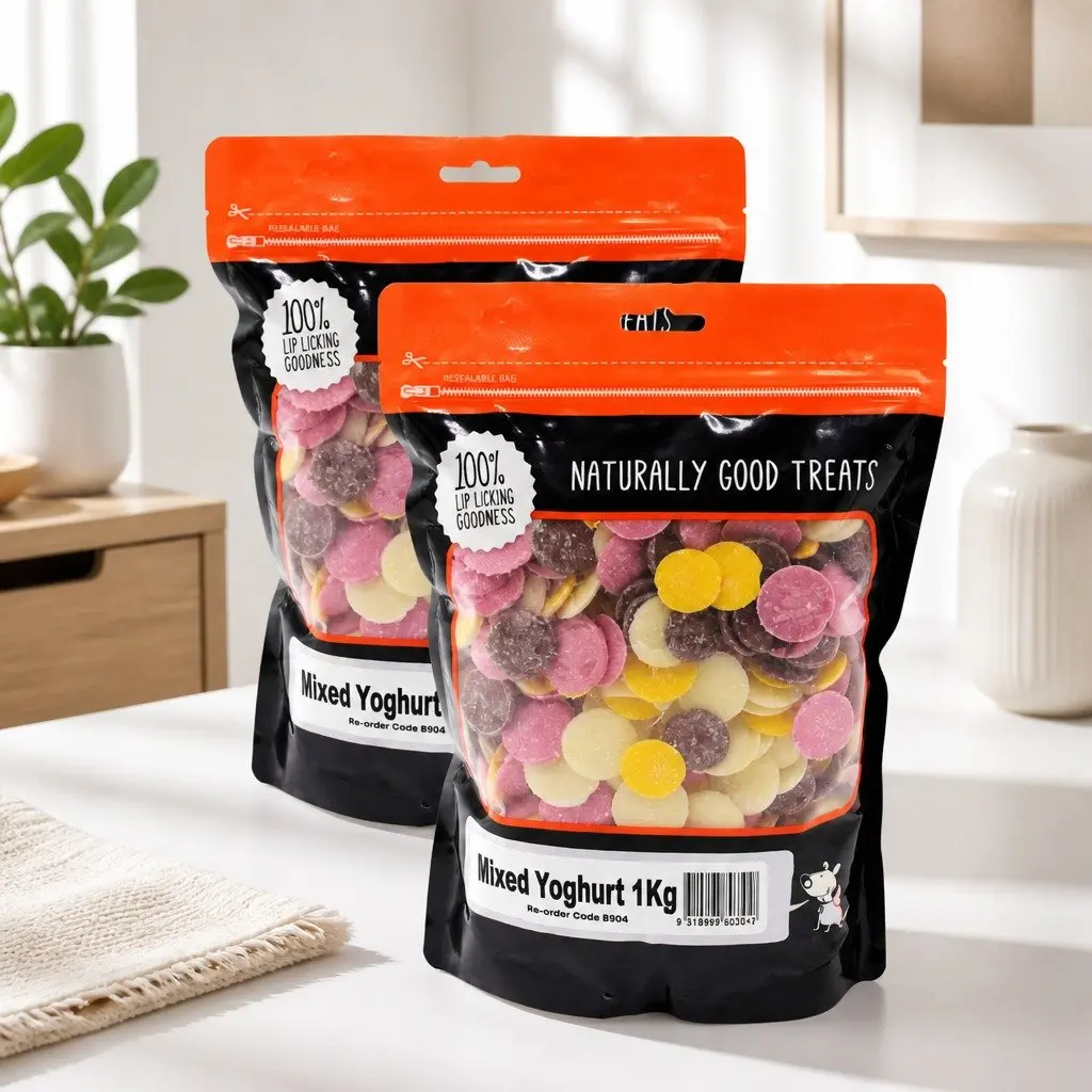 Mixed Yoghurt Drops Dog Treats 1kg x 2 Pack