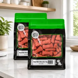 Oven-Baked Mini Beef Biscuits for Small to Medium Dogs
