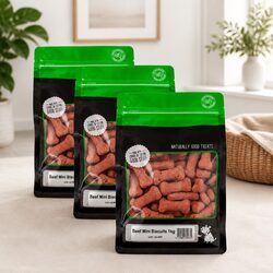 Oven Baked Mini Beef Biscuits 1kg x 3 for Dogs