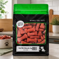 Premium Mini Beef Biscuits 1kg Oven Baked Dog Treats