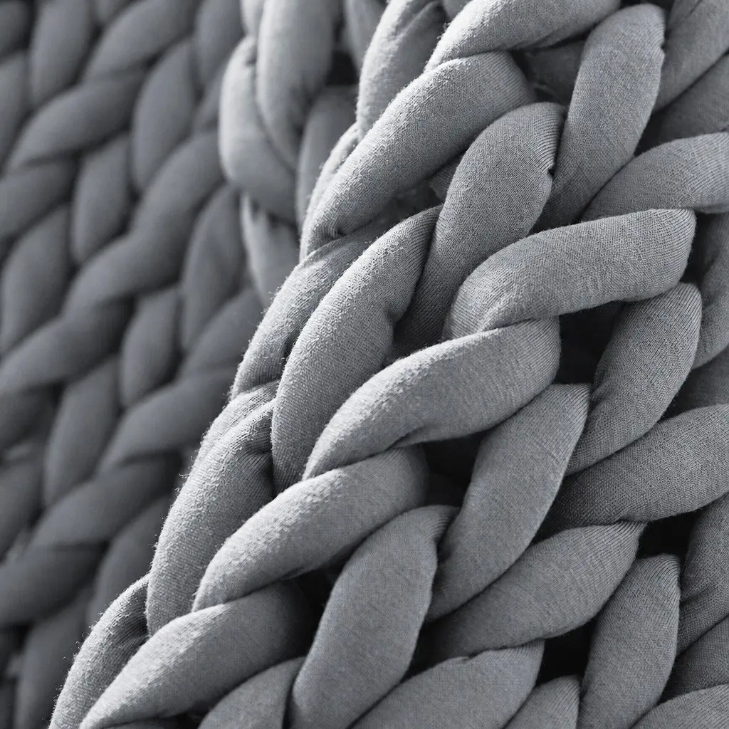 Weighted Knitted Blanket Polyester Adult Size Chunky Grey