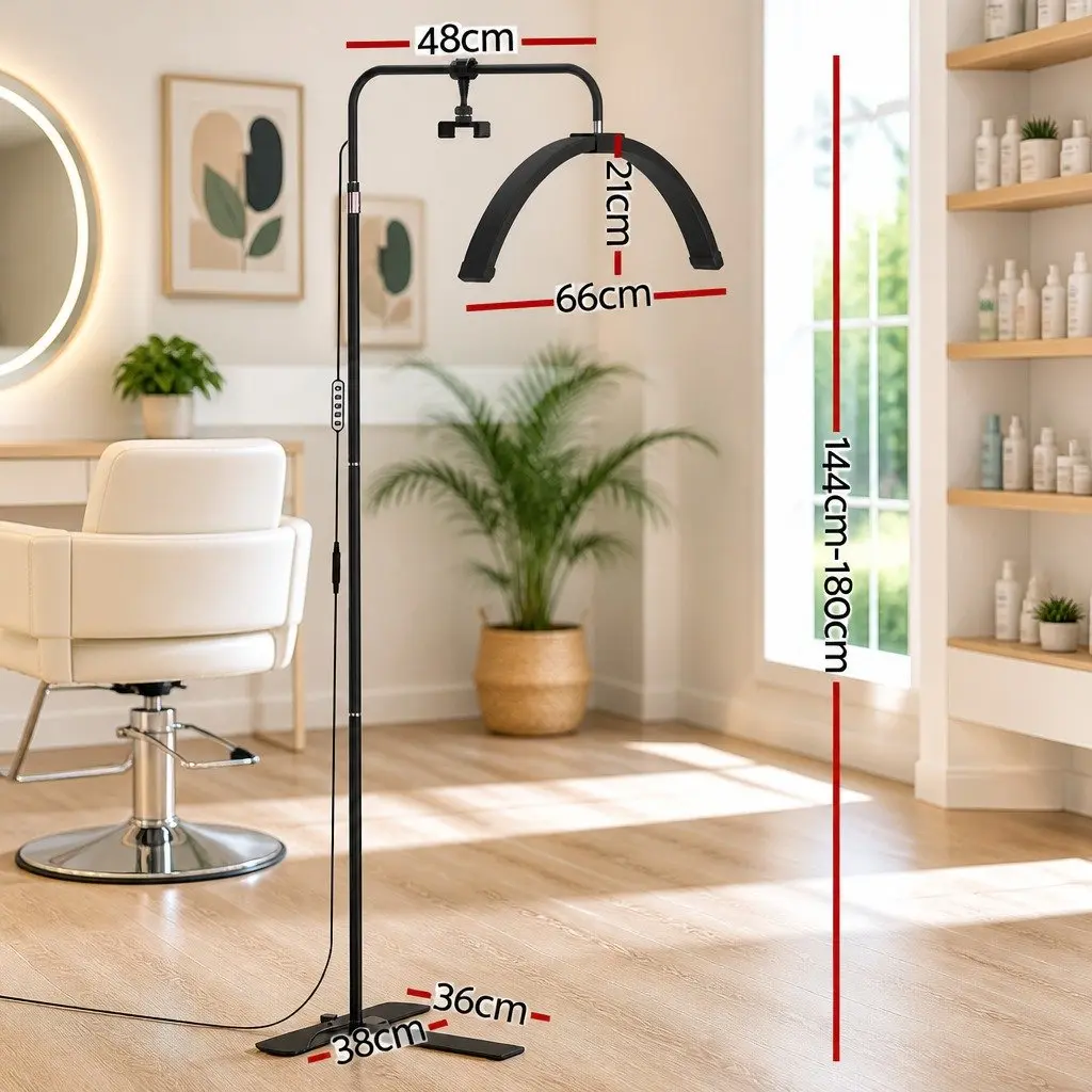 LED Makeup Lamp Aluminium Alloy Adjustable 252 Beads Half Moon Black