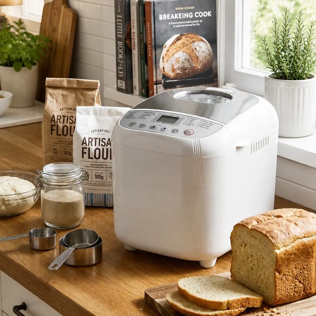 Bread Maker Machine Stainless Steel 2lb White Non-Stick Pan