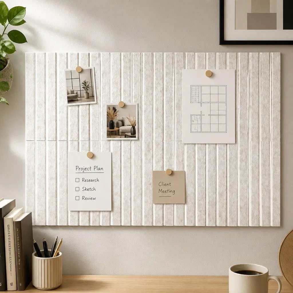 Felt Bulletin Board Tiles 12Pcs 30cm Modular Notice Board Wall Acoustic Sound