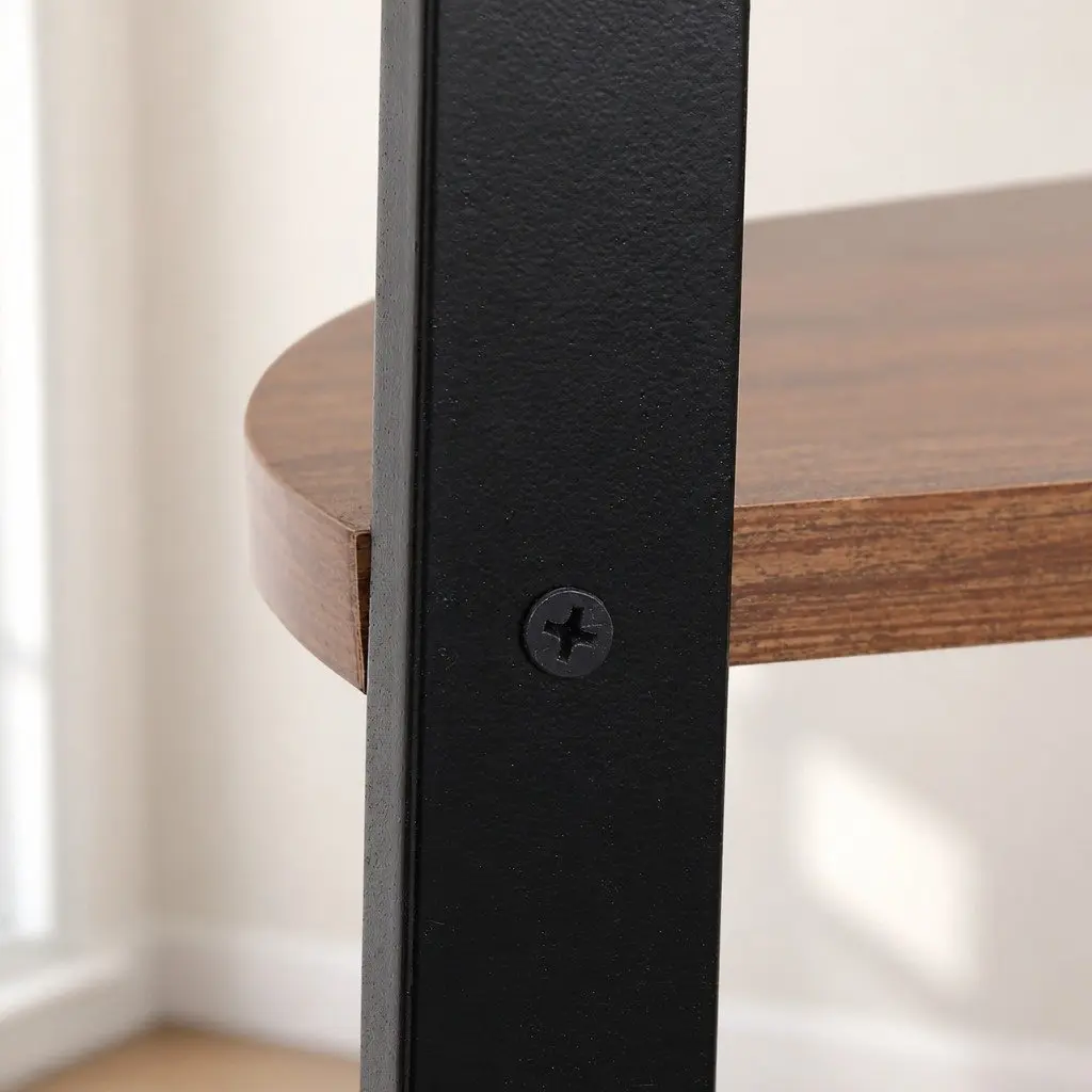 5 Tier Corner Shelf MDF Steel Brown
