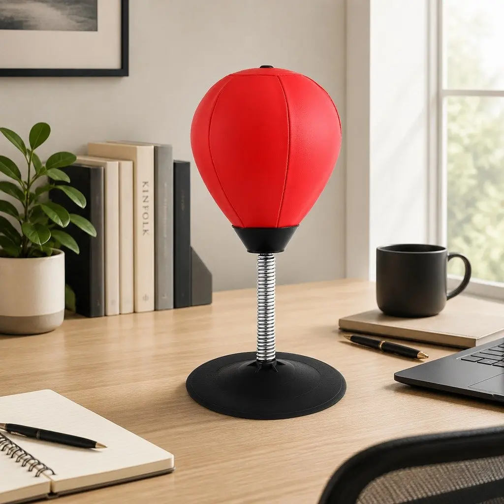 Desktop Punching Bag Stand PVC Iron Red