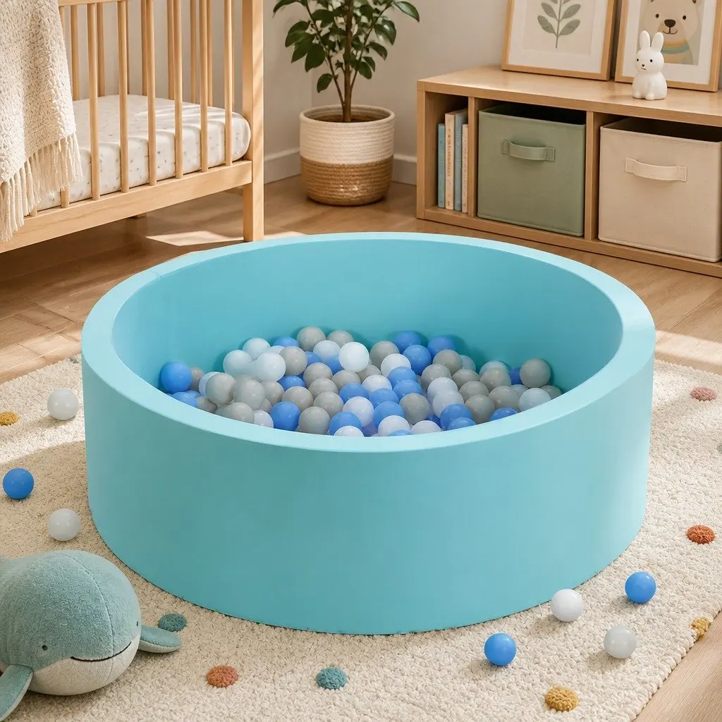Kids Foam Ball Pit 90cm Blue Play Space