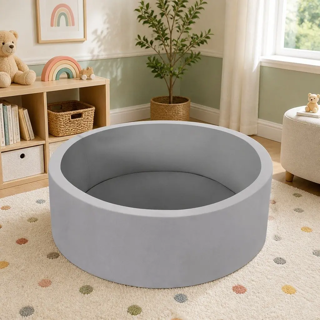 Kids Foam Ball Pit 90cm Grey Play Area