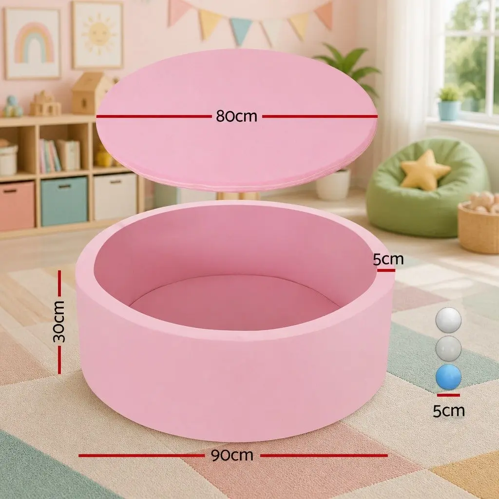 Kids Foam Ball Pit Sponge 90cm Pink Soft Play Pen