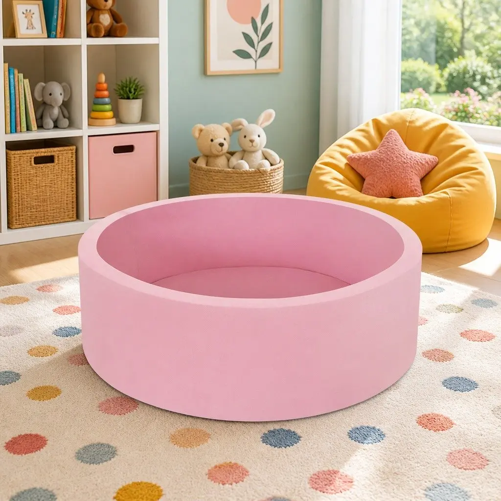 Kids Foam Ball Pit Sponge 90cm Pink Soft Play Pen