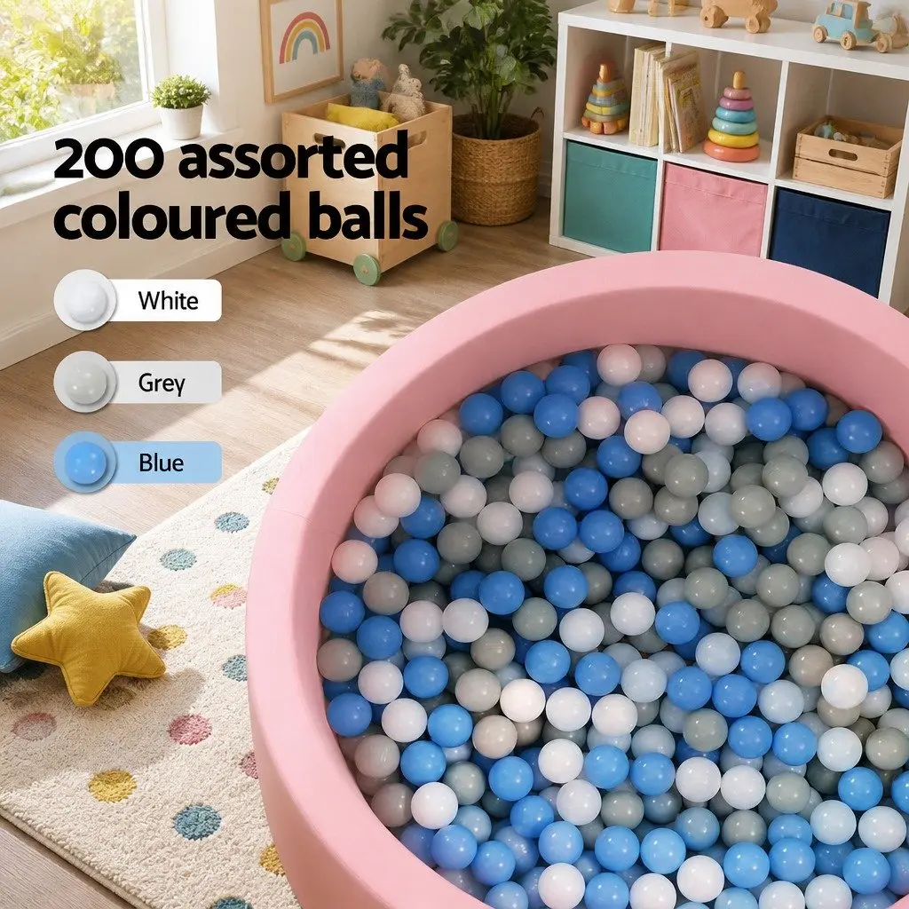 Kids Foam Ball Pit Sponge 90cm Pink Soft Play Pen