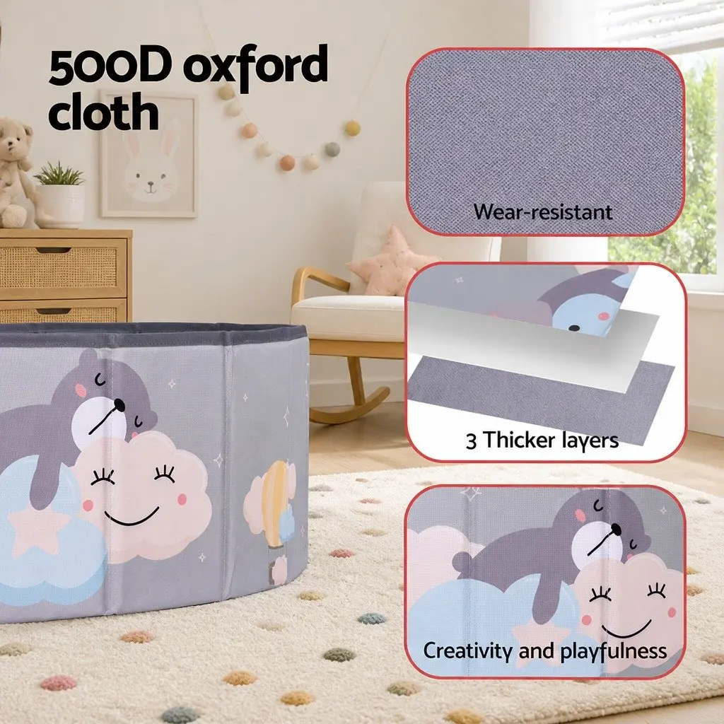Foldable Grey Ball Pit Pool for Kids