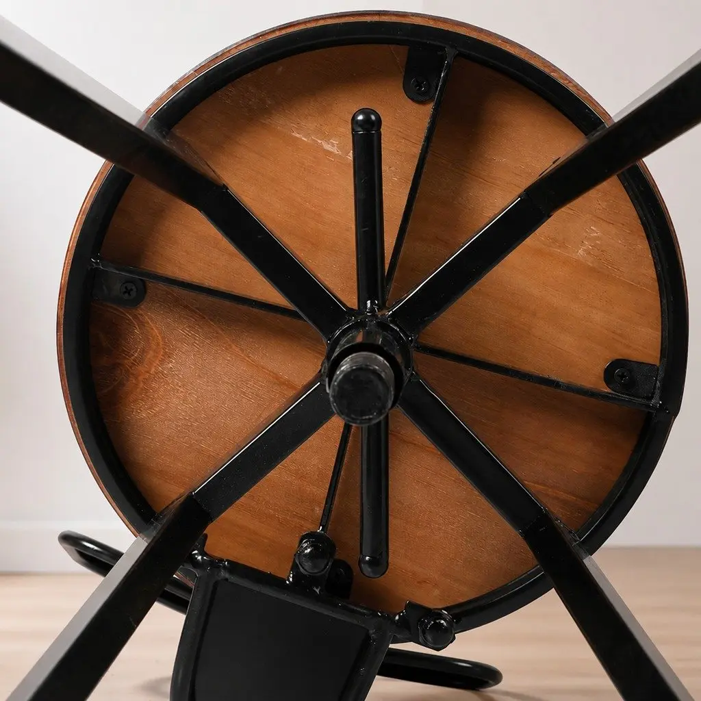 Industrial Bar Stool with Adjustable Swivel Seat