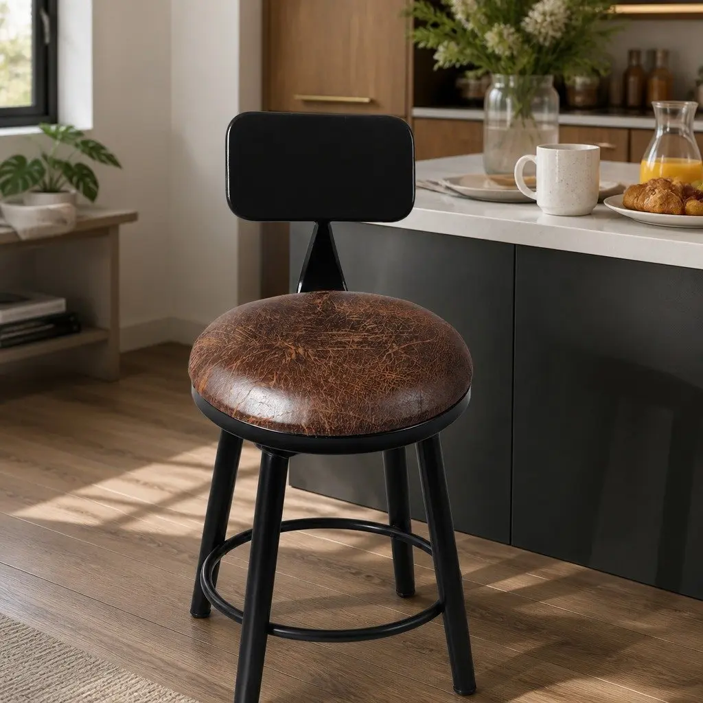 Wooden Swivel Bar Stools Set of 4