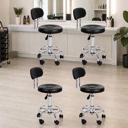 Durable PU Leather Swivel Bar Stools Set of 4