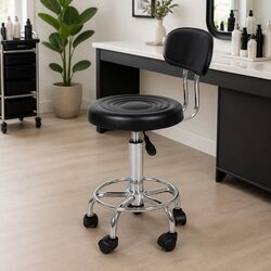 Durable Salon Stool with Swivel and Casters for Professionals