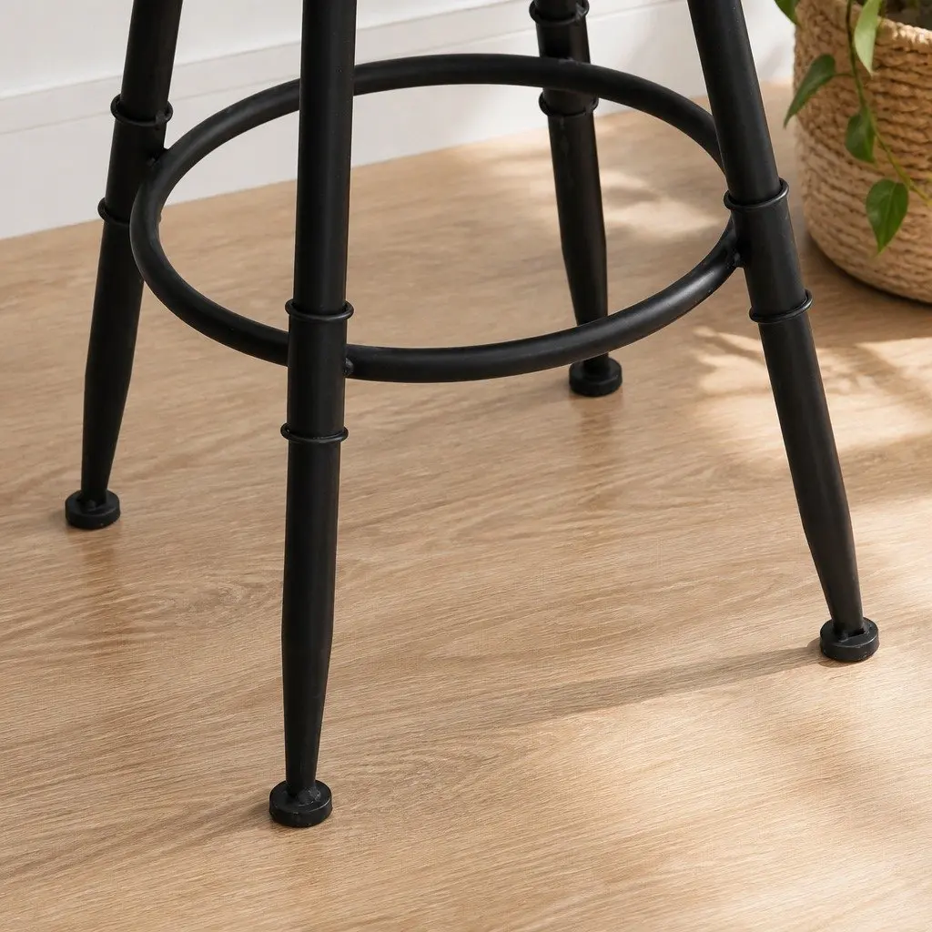 Adjustable Industrial Bar Stools Set of 2 for Kitchen Counters