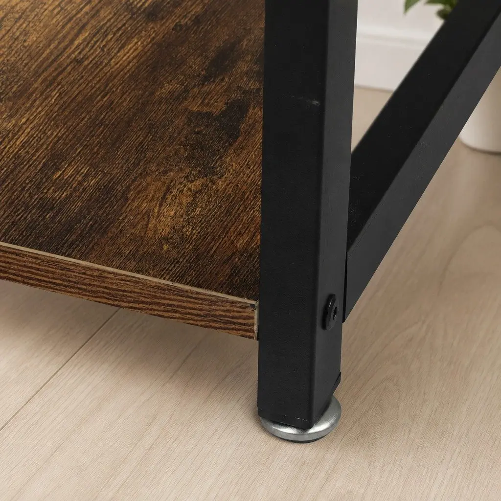 Industrial High Bar Table with Storage Shelves