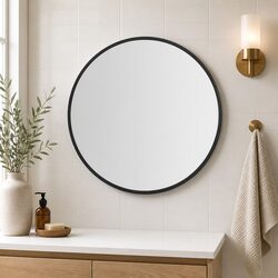 Durable Round Wall Mirror with Steel Frame