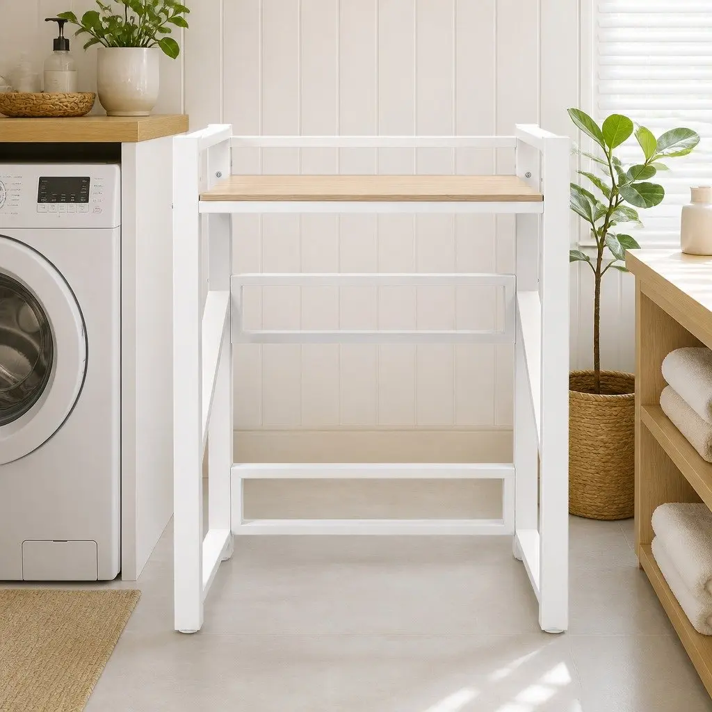 Over Washing Machine Rack Laundry Storage Shelf 75cm Bathroom Space Saver Black