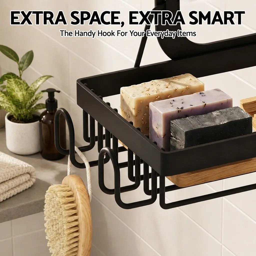 Bathroom Storage Caddy Iron 3 Tier Black