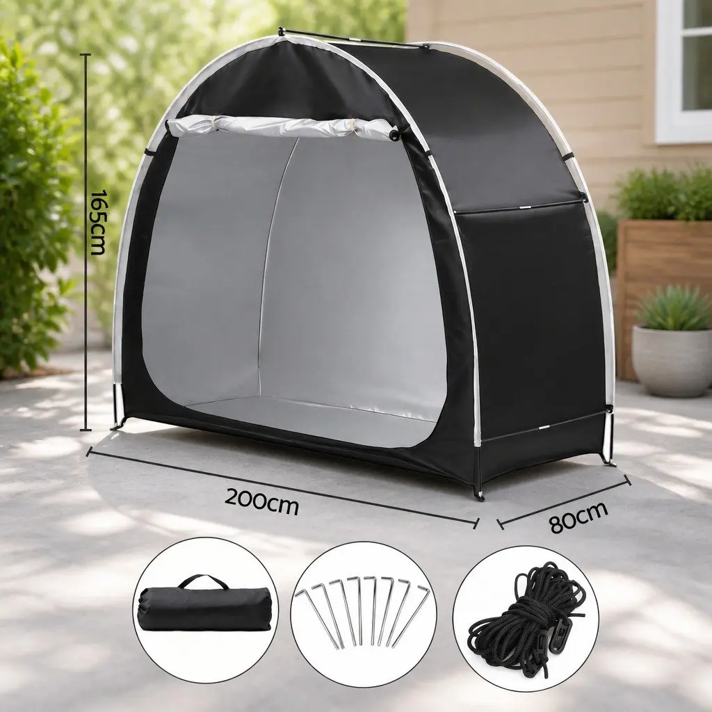 Bike Storage Tent Waterproof 210D Oxford Fabric Large Black