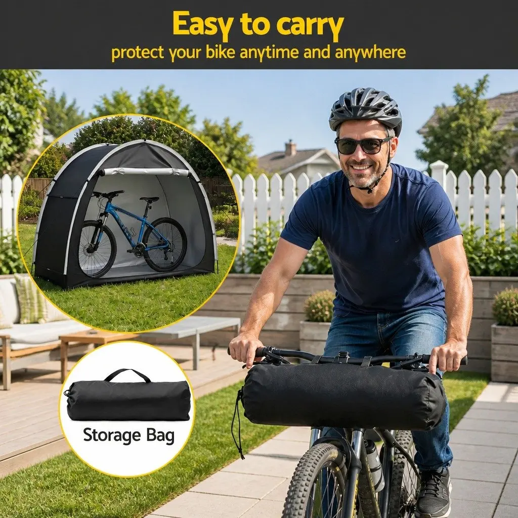 Bike Storage Tent Waterproof 210D Oxford Fabric Large Black