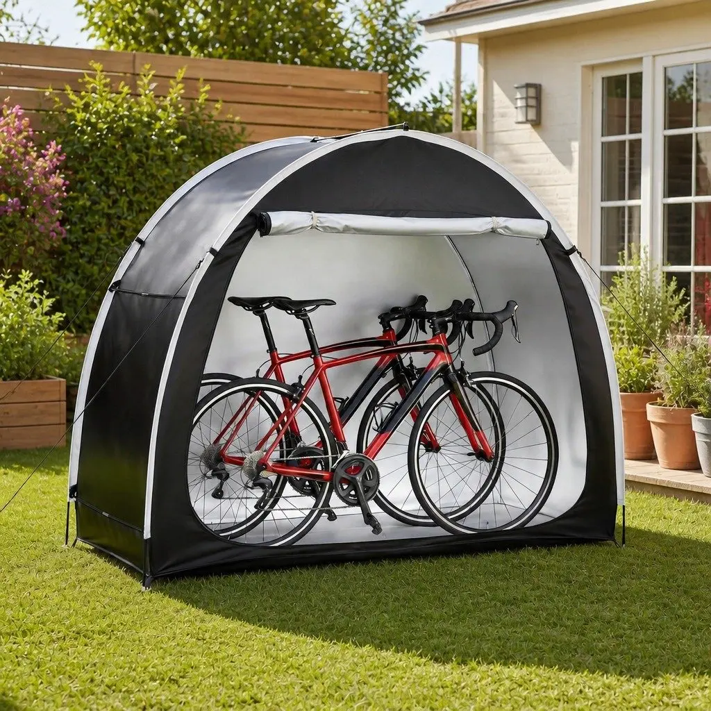 Bike Storage Tent Waterproof 210D Oxford Fabric Large Black