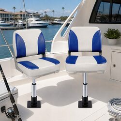 Durable Folding Boat Seats 2-Pack with Swivel Pedestals