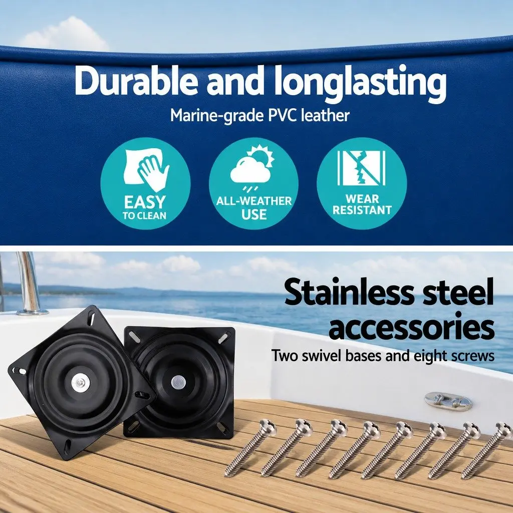 Marine Swivel Boat Seats 2-Pack with High Back and Padding