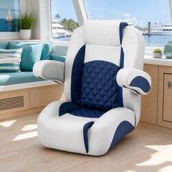 Reclining Captain Boat Seat 90-155° Adjustable Backrest Navy Blue Marine Boating