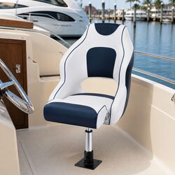 Premium Flip-Up Boat Seat with Adjustable Swivel Pedestal