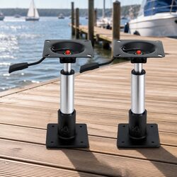 Adjustable Gas Lift Boat Seat Pedestal 34-46cm 360 Swivel