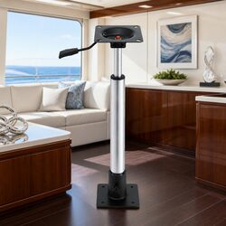 Boat Seat Pedestal 55-75cm Adjustable Gas Lift 360 Swivel Black Marine Boating