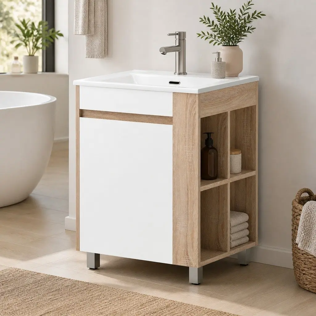 835mm Freestanding Bathroom Vanity Unit with Ceramic Basin
