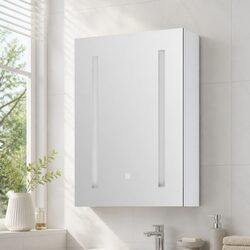 Bathroom Mirror Cabinet LED 500x720mm White Medicine Wall Storage Touch Switch